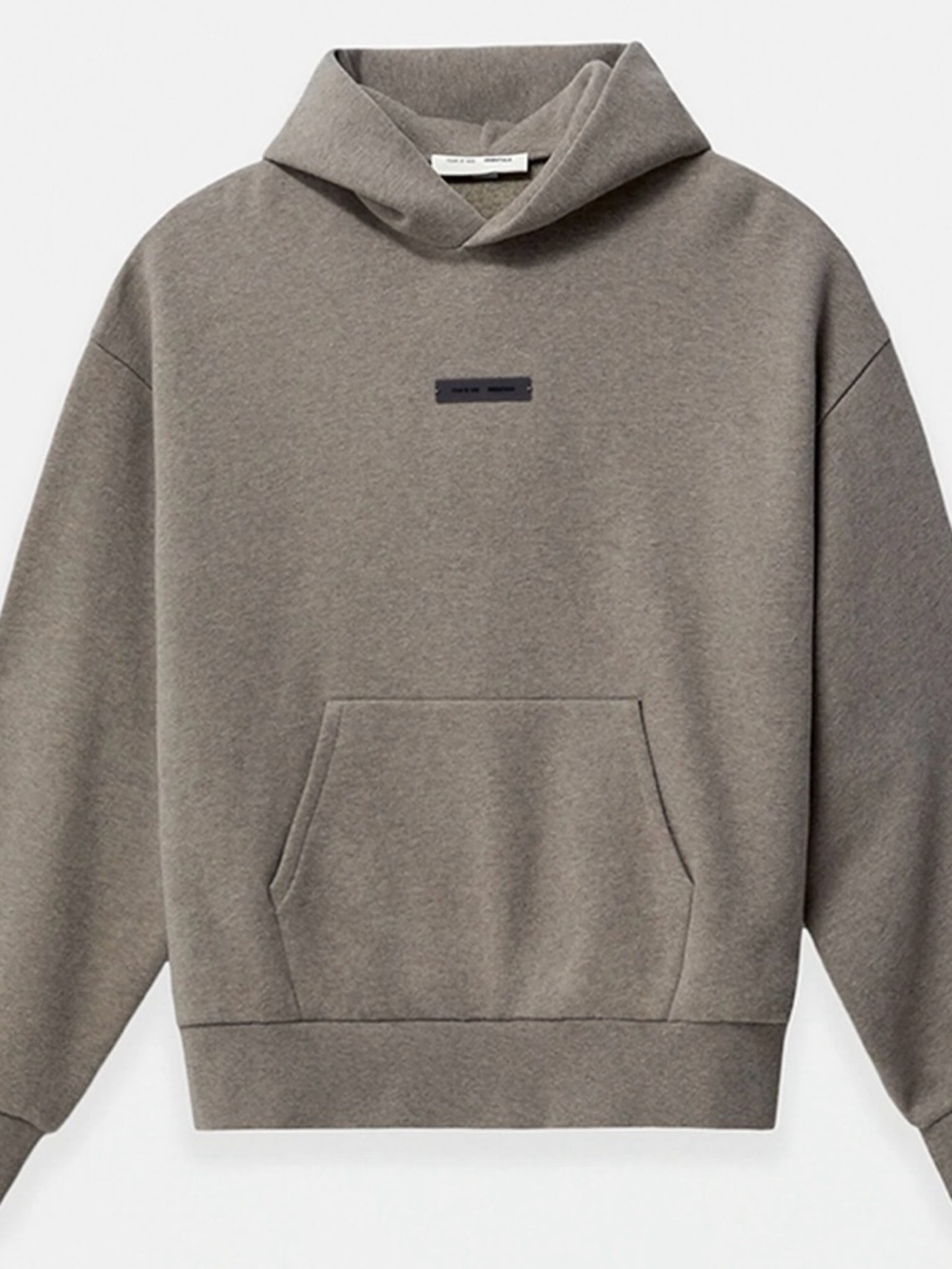 Fear of God Taupe Grey Minimal Logo Hoodie